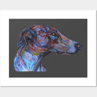 rainbow greyhound profile Posters and Art